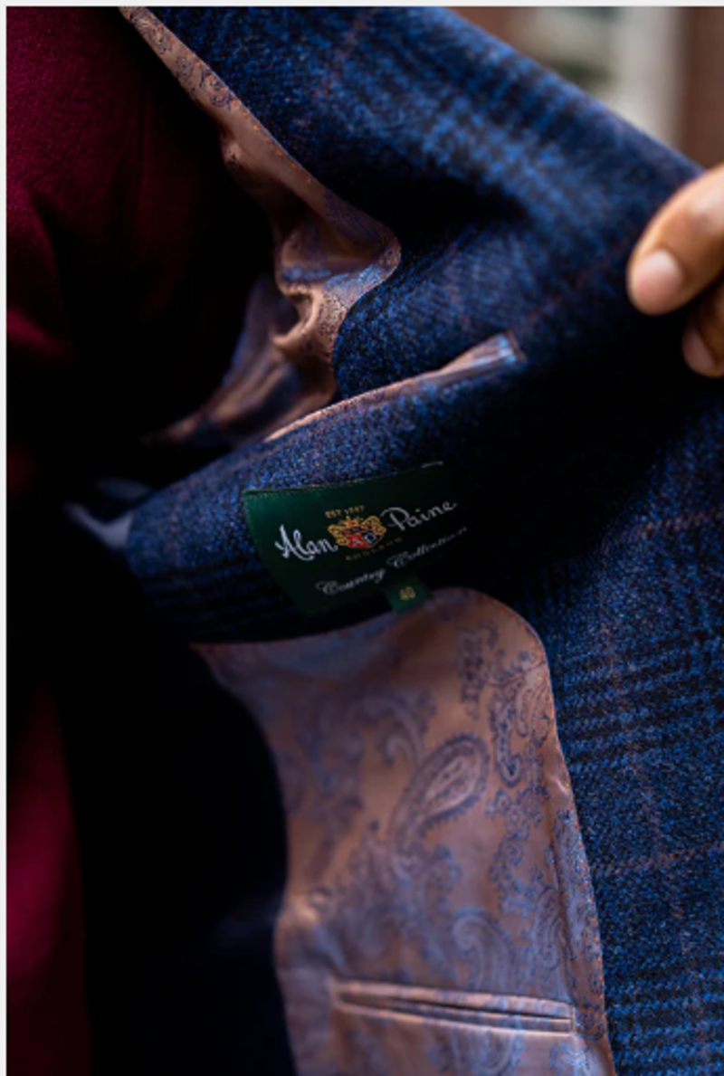 Alan Paine Surrey Blazer Navy Check SURGBLZ-NAVCH-1